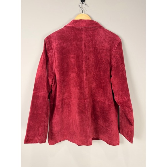 Terry Lewis Classic Luxuries Suede Leather Jacket Pants Set Red Women's L NWT - Picture 6 of 16